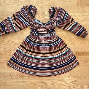 Zara Autumnal Puff Sleeve Dress—Like New—Medium